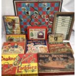 Games: Vintage games collection to include tinplate paint boxes, wooden building blocks, Pastry Cook