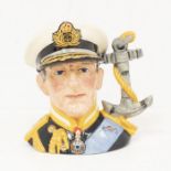 Royal Doulton Character Jug of Earl of Mountbatten of Burma. D6944, 1469 of 5000 Size: 18cm H In