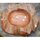 Large rustic hardwood bowl