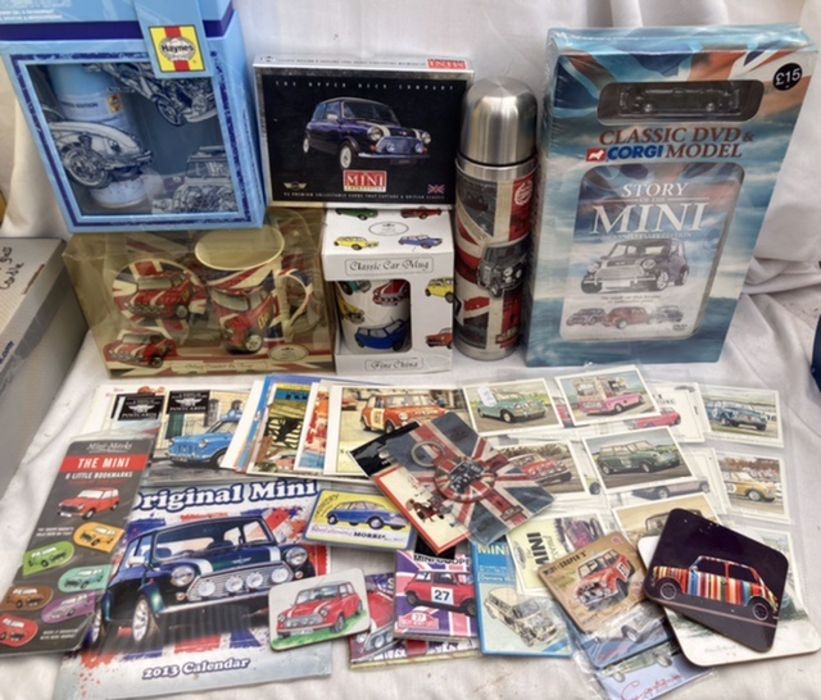 Collectables: A collection of assorted Mini Memorabilia to include Flask, Mugs, Fridge magnets,