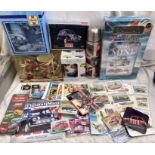 Collectables: A collection of assorted Mini Memorabilia to include Flask, Mugs, Fridge magnets,