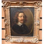 A 17th century oil-on-board of Oliver Cromwell, dated 1653, with inscription to back - hard to