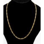 A 9ct gold fancy link chain necklace, width approx 4mm, length approx 49cm, weight approx 14.2gms