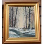 Derbyshire interest; Two Digby Page framed oil on boards