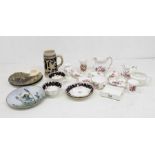 Collection of china and cabinet items to include Royal Crown Derby posie pattern, Japanese tea