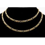A 9ct gold figaro chain, width approx 4mm, length approx 65cm,  weight approx 21gms Further details: