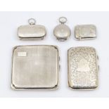 An Edwardian silver double sovereign case, Chester 1908; a George V silver sovereign case,