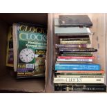 Collection of clock hard back books and magazines