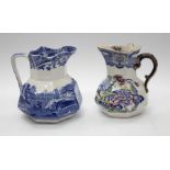 Copeland Spode blue & white water jug along with 19th century Masons water jug