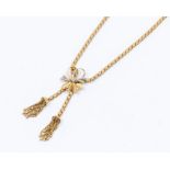 A vintage diamond and 18ct gold  negligee style necklace, comprising a fancy link chain with a