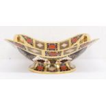 Large Royal Crown Derby 1128 Imari lozenge shaped fruit bowl, does have hair line crack on handles