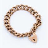 A 9ct rose gold Albert link bracelet, comprising textured and plain links, width approx. 10mm,