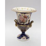 19th Century campana shaped hand painted vase