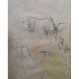 Contemporary art picture entitled Goats, mid 20th Century, signed by the artist Elizabeth Cramp