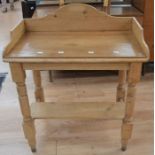 A 19th century pine blanket chest along with an antique pine washstand