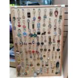 Large collection of souvenir keyrings from around the world