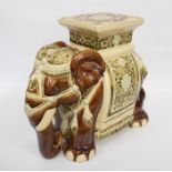 An Asian glazed earthenware Elephant garden seat