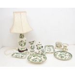 A collection of Masons ironstone including table lamp, dishes, pots etc