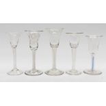 Five air twist wine glasses