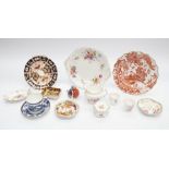 A collection of Royal Crown Derby mixed pattern china, including 1128 Imari, 9184-2451, Mikado Red