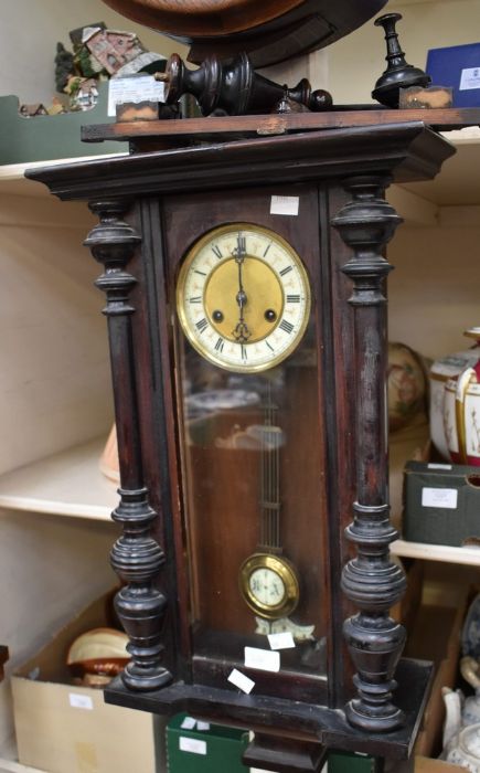 Late 19th century German mahogany wall clock