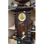 Late 19th century German mahogany wall clock