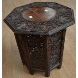 Syrian type small table carved with grapes and vine leaves