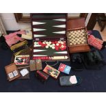 A collection of various vintage boxed games to include: chess, draughts, Empire dominos, K&C Ltd
