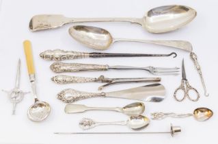 A George III silver spoon, George Smith, London 1772, approx 2ozt; a large Victorian silver