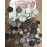 Small British and World Coin Collection includes silver 1968 Mexico Olympic 25 pesos with other