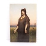 KPM - A Berlin porcelain plaque of Esther, signed R Dittrich (one fleabite chip to the front)