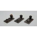 Three Preston left and right rebate planes, with Preston cutters. (3)