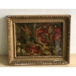 Old Master Interest: An 18th century oil on copper figural study, 16cm x 22cm, framed and under