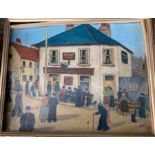 Folk art a late 19th cent oil on board the Pearson’s arms