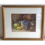 Vincent Clare (British 1855-1930), Still life study of Fruit, watercolour, signed lower right, image