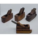 A Preston wooden smooth plane, stamped details to toe, with Preston iron, sole 6 1/2in., together
