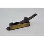 A scarce Carter (Bill) handmade miniature dovetailed steel soled brass mitre plane, with rosewood