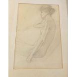 Augustus John (British 1868-1961), pencil sketch from sketch book, 19cm x 28cm.