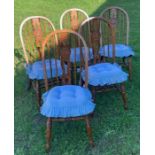 A set of oak Windsor chairs