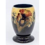 A Spring Flower pattern vase, yellow and blue glaze, signed, approx. 15cm high. Condition: good