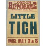 An early 20th century poster -  London Hippodrome 'Little Tich', approx 74cm x 50 From the estate of