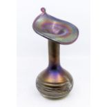 An iridescent Jack in the Pulpit art glass vase