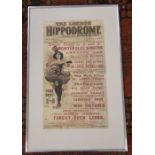 An early 20th century poster - The London H Hippodrome, David Allen & Sons Ltd, depicting girl