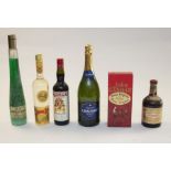 An extensive collection of vintage spirits, whiskey, brandy, Cointreau, Martini, Dubonnet, Menta