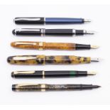 A Pelikan Germany fountain pen, blue and black case; together with another Pelikan fountain pen,