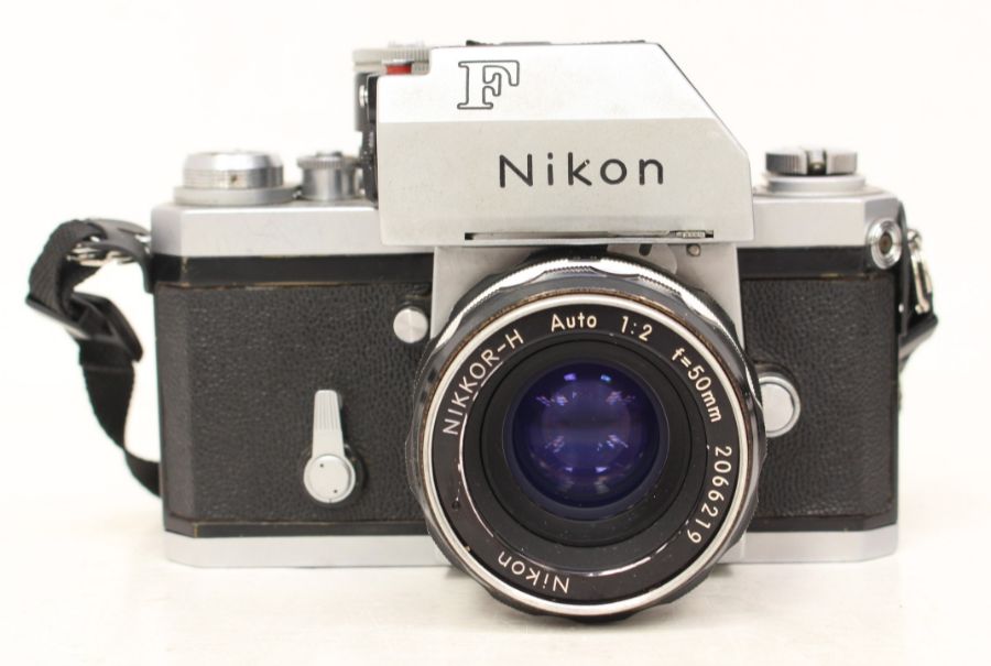 Nikon: A cased Nikon F camera body, 6845092, generally in good condition, in need of a clean, - Image 2 of 2