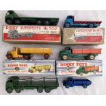 Dinky: A collection of six boxed Dinky commercial vehicles to include 921 Bedford articulated lorry,