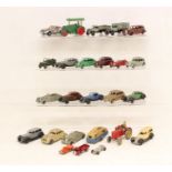 Dinky: A collection of assorted Dinky playworn vehicles, to include: various cars and commercials,