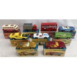 Matchbox: A Matchbox Superfast collection of nine models to include 26 GMC Tipper, 17 London Bus, 65