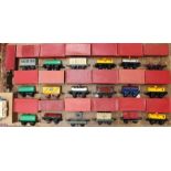 Hornby: A collection of nineteen boxed assorted Hornby O Gauge rolling stock wagons; together with